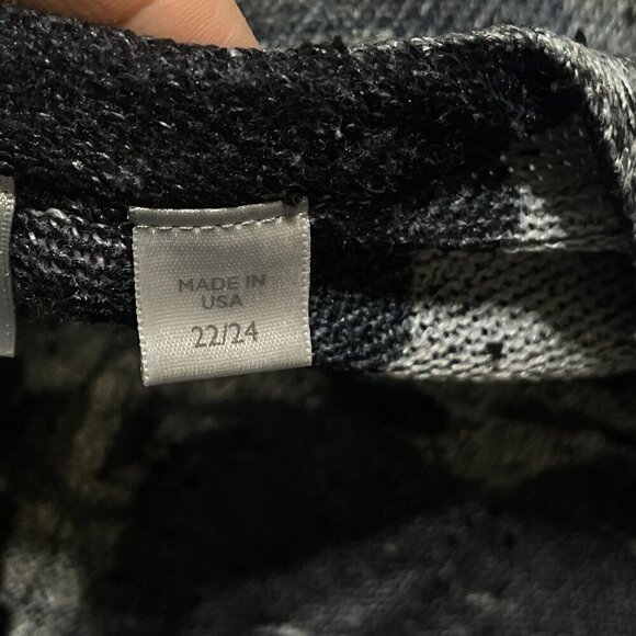 Avenue Women's Top Shirt Black Gray Round Neck Long Sleeve Size 22/24 Stretch - Picture 6 of 8